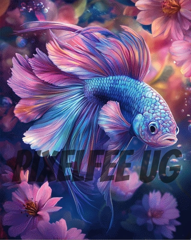Pixelfee Diamond Painting Betta splendens #2 von Sandrietta_ai