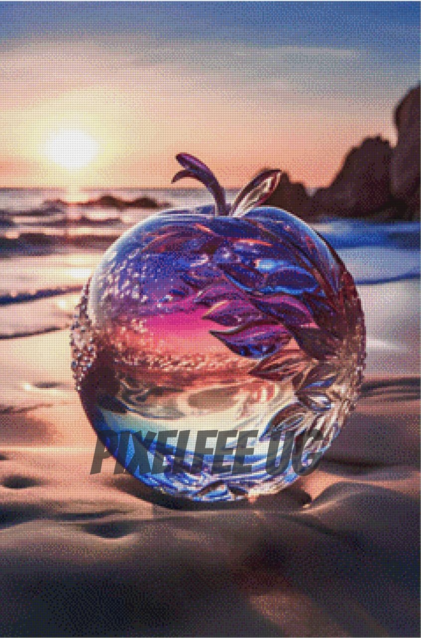 Pixelfee Diamond Painting Apple in the Sand von ArtRosa