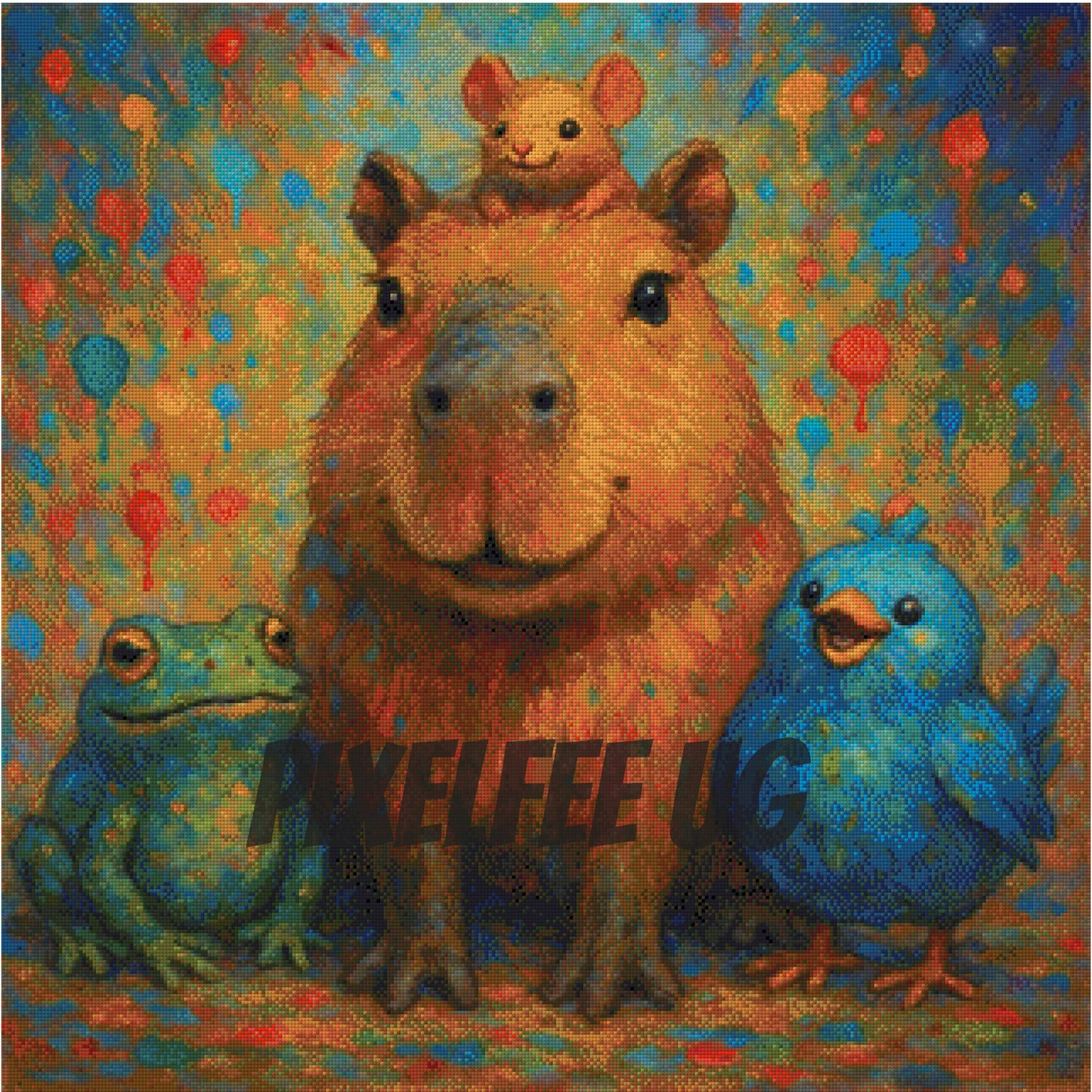 Pixelfee Diamond Painting Capybara and friends von Pears