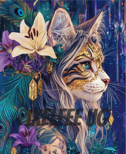 Pixelfee Diamond Painting goldene Wächterin von Sandrietta_ai