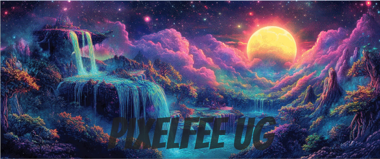 Pixelfee Diamond Painting Psychedelic Waterfall von Kreativköter