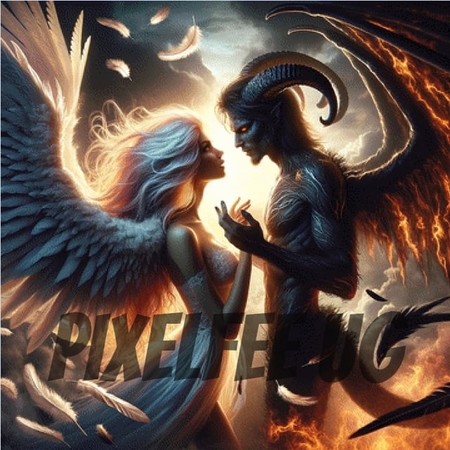 Pixelfee Diamond Painting Angels and Devils von Sandrietta_ai