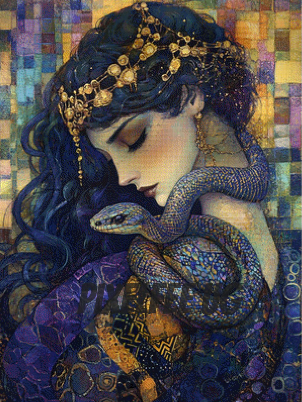 Pixelfee Diamond Painting In den Armen der Weisheit von Sandrietta_ai