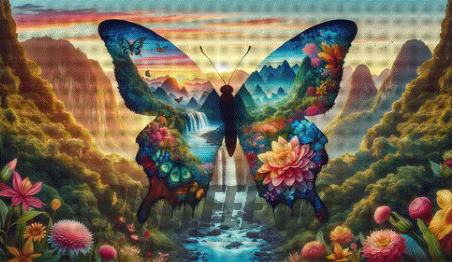 Pixelfee Diamond Painting Paradies im Schmetterling von Tante Tati