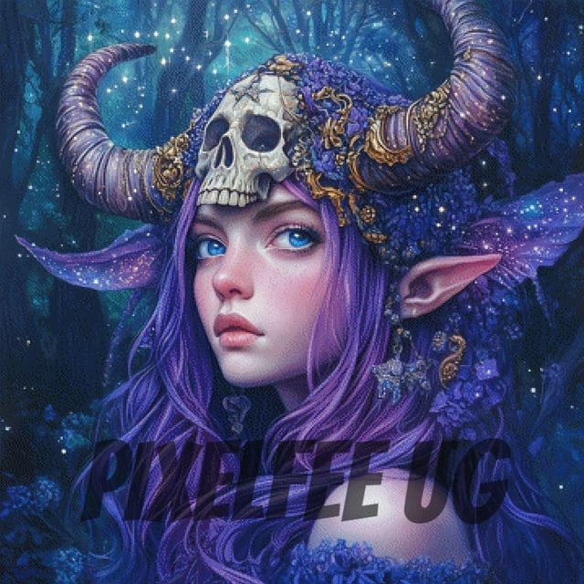 Pixelfee Diamond Painting Purple Demon #2 von Sandrietta_ai