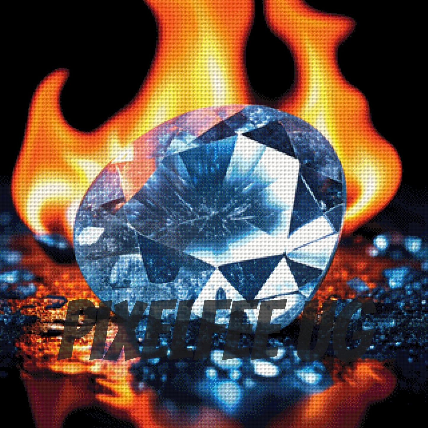 Pixelfee Diamond Painting Diamant im Feuer von Raven