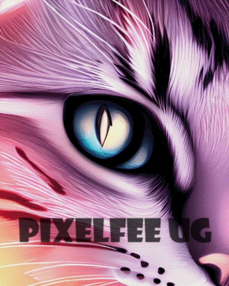 Pixelfee Diamond Painting Kitty Blue von Pears