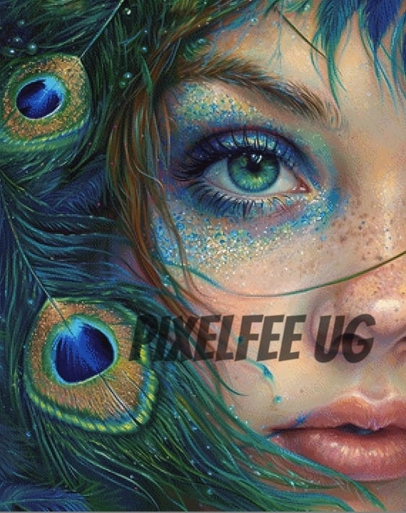 Pixelfee Diamond Painting Peacock Girl#1 von Sandrietta_ai