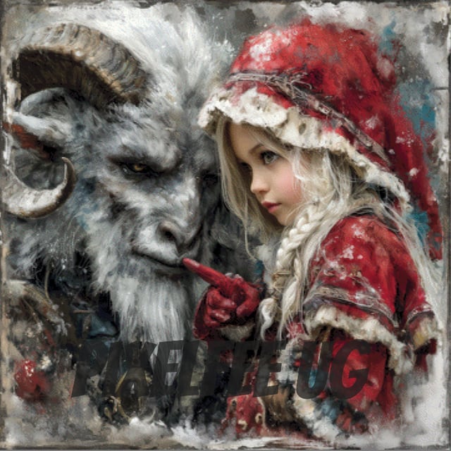 Pixelfee Diamond Painting Krampus and the little Girl von Lexxa
