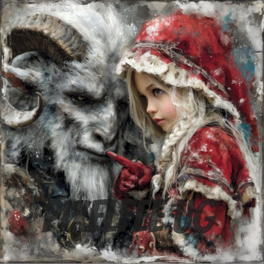 Pixelfee Diamond Painting Krampus and the little Girl von Lexxa