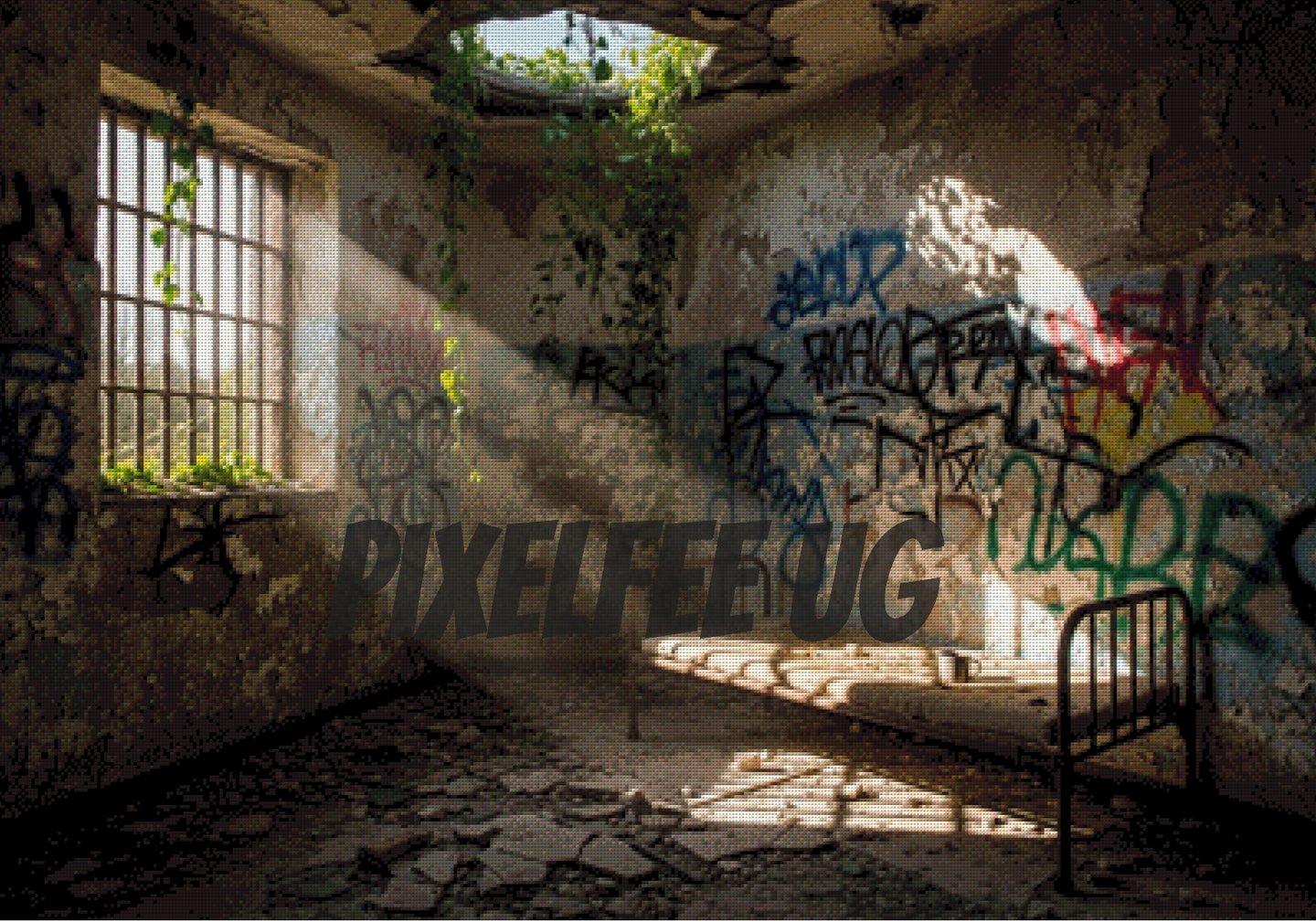 Pixelfee Diamond Painting lost Place Gefängnis von Raven