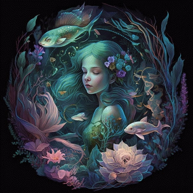 Pixelfee Diamond Painting Mermaid von Sandrietta_ai