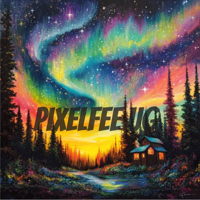 Pixelfee Diamond Painting nothernLights at the River von Kreativköter