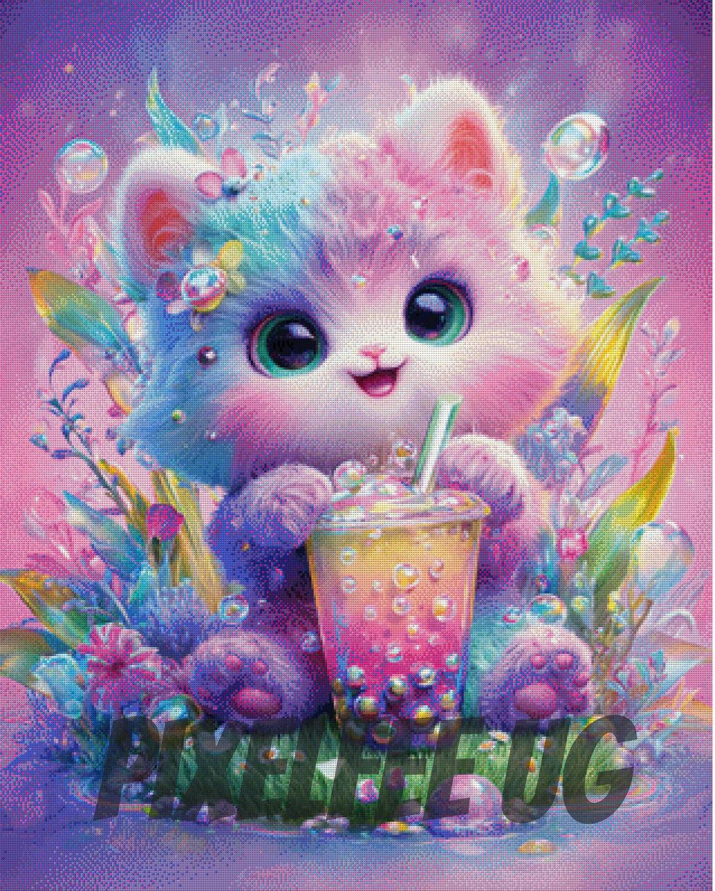 Pixelfee Diamond Painting Petal Purr von Bex Ai