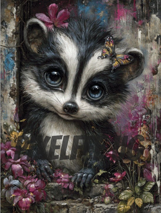 Pixelfee Diamond Painting BavonSkunk #2 von Kreativköter