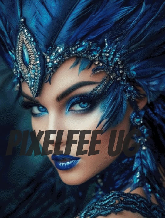 Pixelfee Diamond Painting The magic of blue feathers von Kreativköter