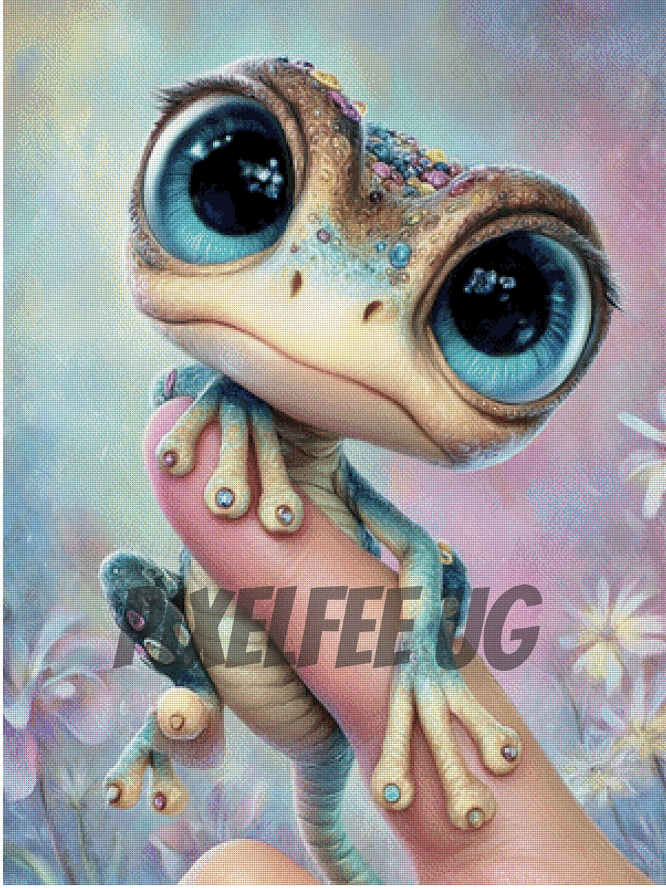 Pixelfee Diamond Painting Blossom Gecko von Sandrietta_ai