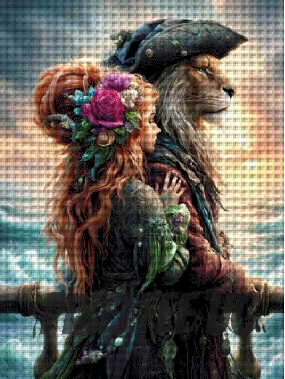 Pixelfee Diamond Painting Lion of the Tides von Sandrietta_ai