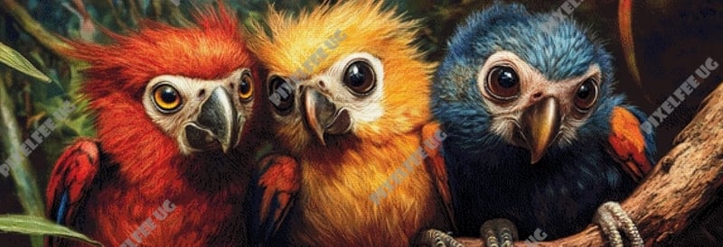 Pixelfee Diamond Painting Fantasy Birds von Kreativköter