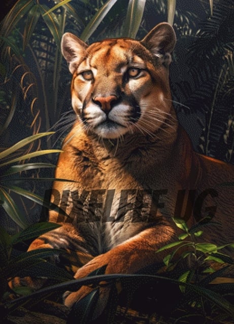 Pixelfee Diamond Painting Puma in the Jungle von Kreativköter