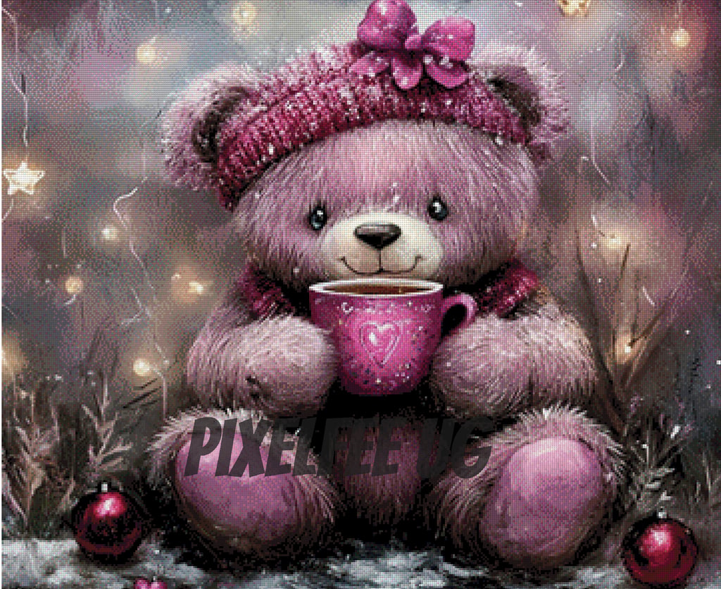 Pixelfee Diamond Painting Hot Choco with Teddy von CaroFelicia