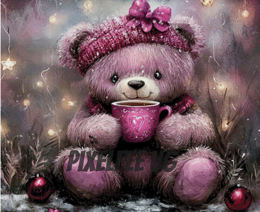 Pixelfee Diamond Painting Hot Choco with Teddy von CaroFelicia