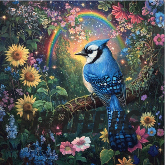 Pixelfee Diamond Painting Saphirgesang des Regen-bogentals von Sandrietta_ai