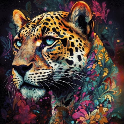 Pixelfee Diamond Painting Leopard von Sandrietta_ai